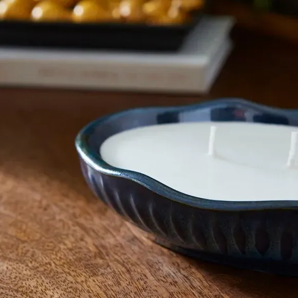 Oval Multi Wick Candle - Blue, Decorative Vessel