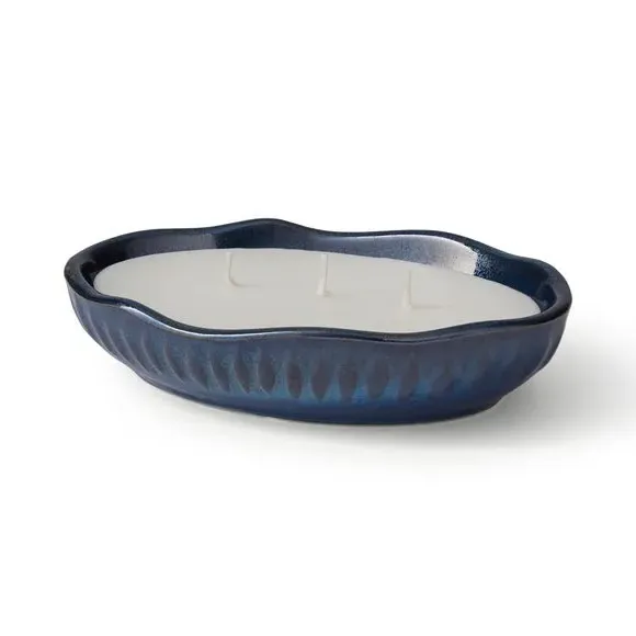 Oval Multi Wick Candle - Blue, Decorative Vessel