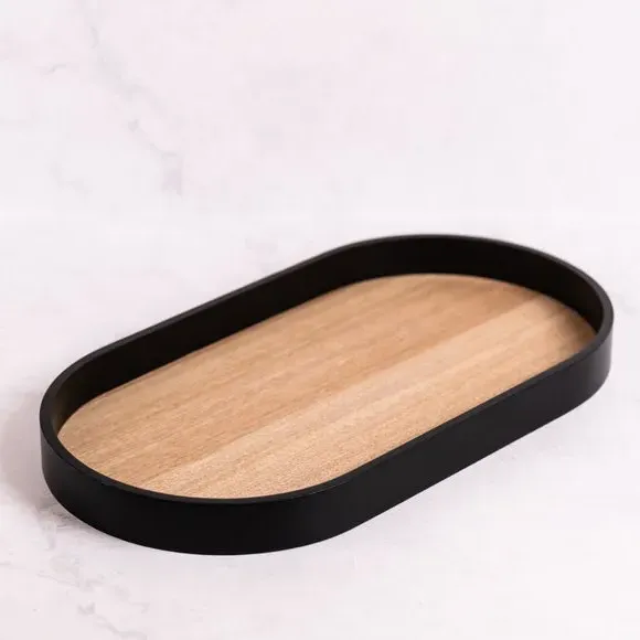 Oval Serving Tray - Black image