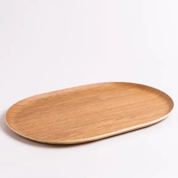 Oval Serving Tray - Natural, Plywood