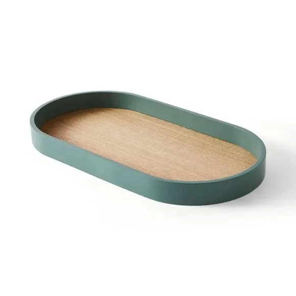 Oval Serving Tray - Pacific, Painted Rim