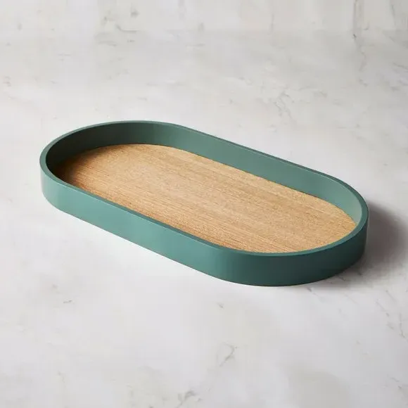 Oval Serving Tray - Pacific, Painted Rim image