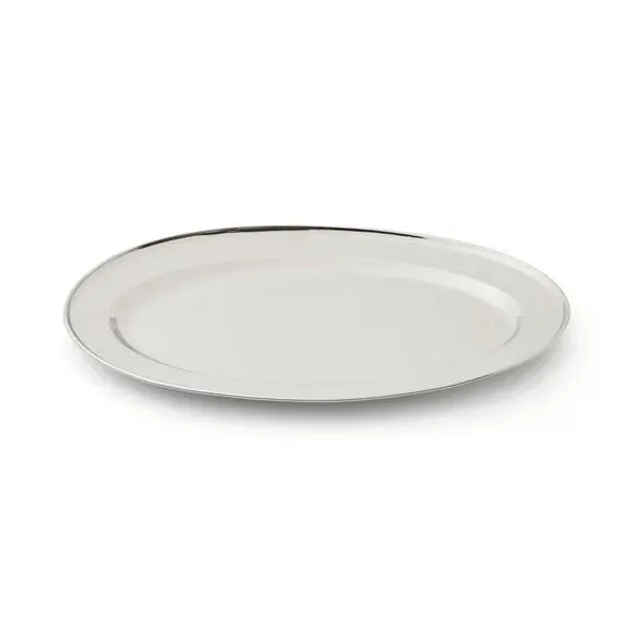 Oval Serving Tray - Silver, Stainless Steel