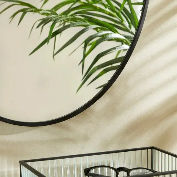 Oval Wall Mirror - Black, MDF Frame