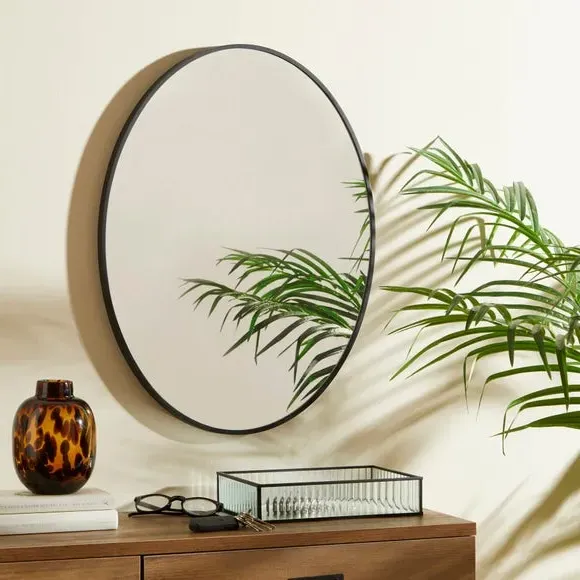 Oval Wall Mirror - Black, MDF Frame image