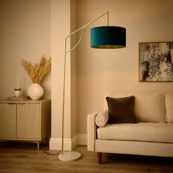 Overreach Floor Lamp - Peacock, Marble