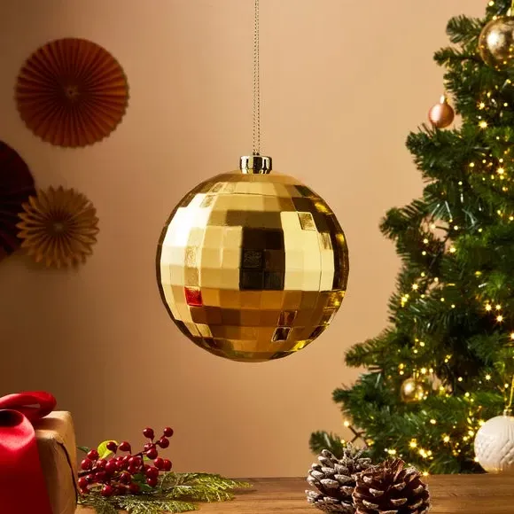Oversized Disco Ball Bauble - Gold image