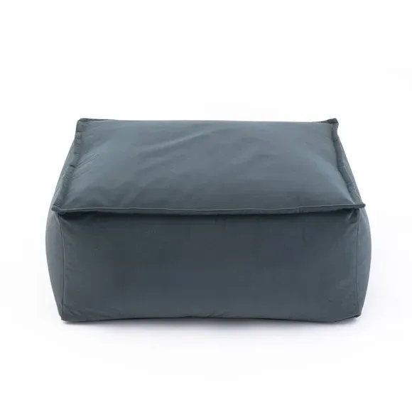 Oversized Footstool Beanbag - Graphite, Velvet