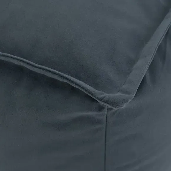 Oversized Footstool Beanbag - Graphite, Velvet