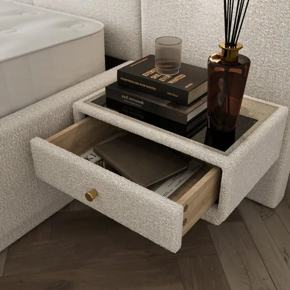 Oversized Ottoman Bed Frame - Natural, Boucle