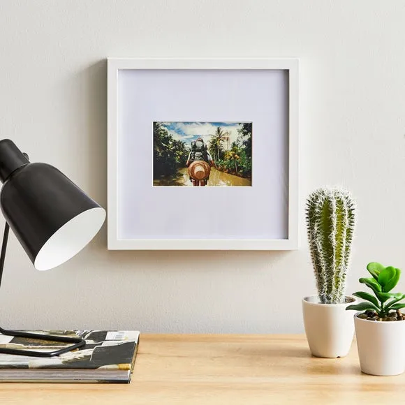Oversized Square Photo Frame - White, Wood