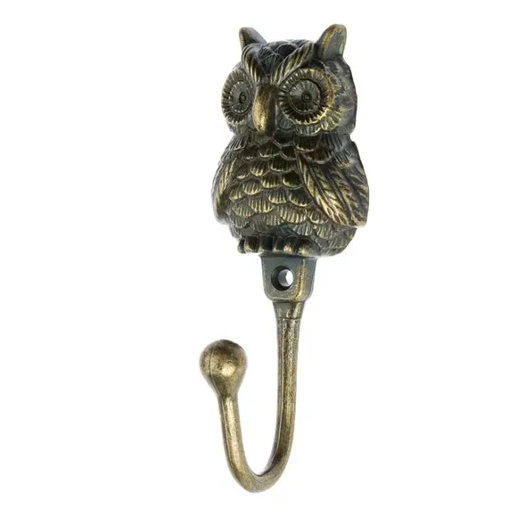Owl Curtain Hooks - Antique Brass image