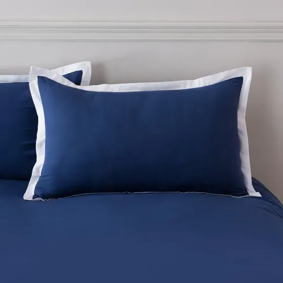 Oxford Edge Duvet Cover Set - Navy, Microfibre