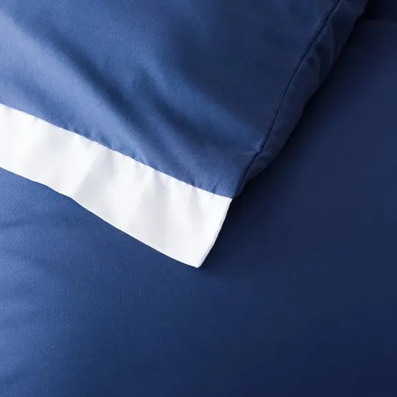 Oxford Edge Duvet Cover Set - Navy, Microfibre