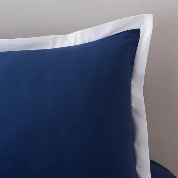Oxford Edge Duvet Cover Set - Navy, Microfibre