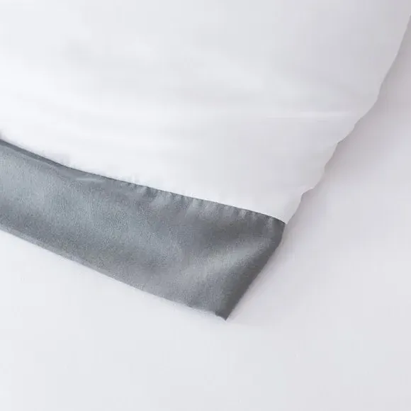 Oxford Edge Duvet Cover Set - White, Microfibre