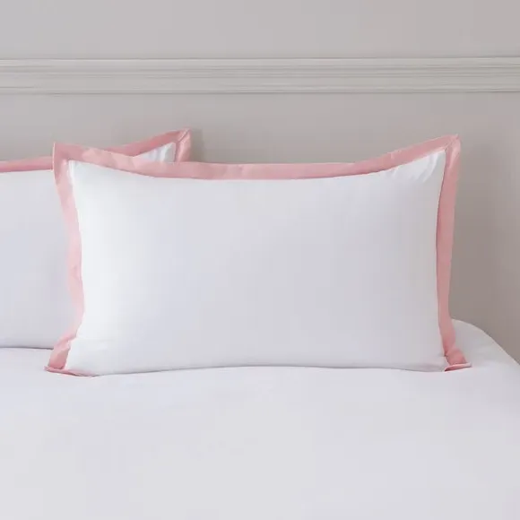 Oxford Edge Duvet Cover Set - White, Microfibre