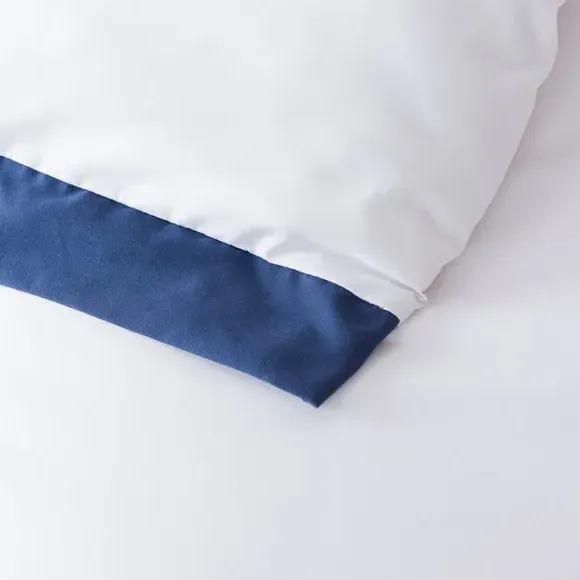 Oxford Edge Duvet Cover Set - White, Microfibre