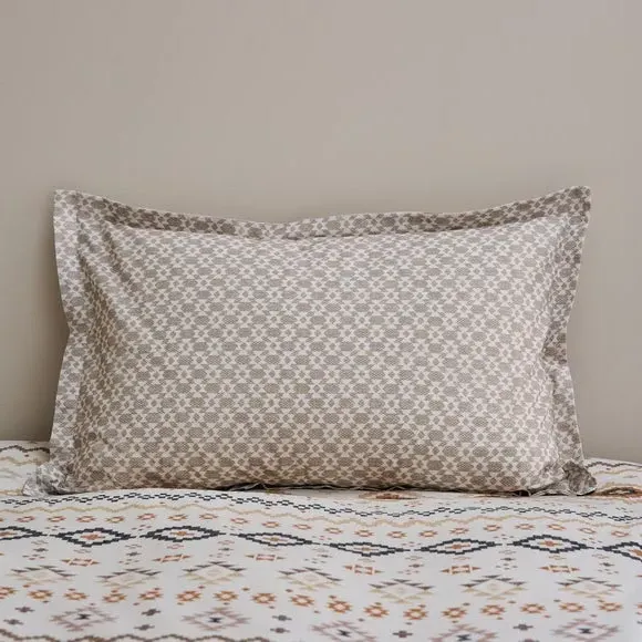 Oxford Pillowcase Aztec Print - Terracotta, Cotton image