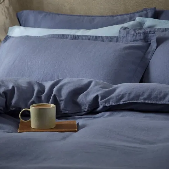 Oxford Pillowcase - Blue, Cotton Linen image