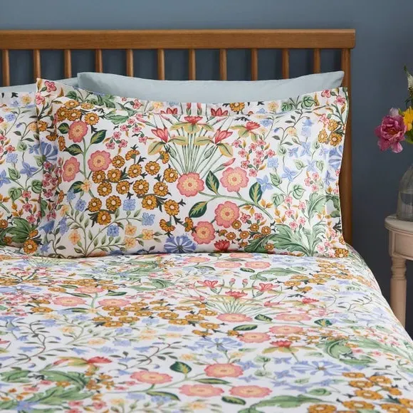 Oxford Pillowcase Botanical Print - Blue, Polycotton image
