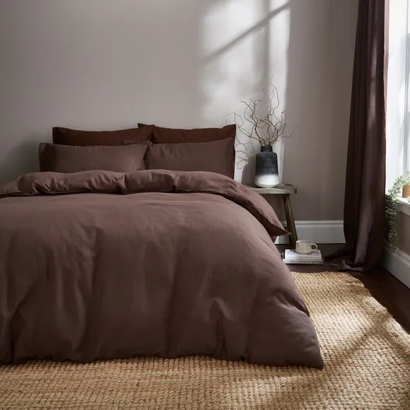 Oxford Pillowcase - Brown, Cotton Linen