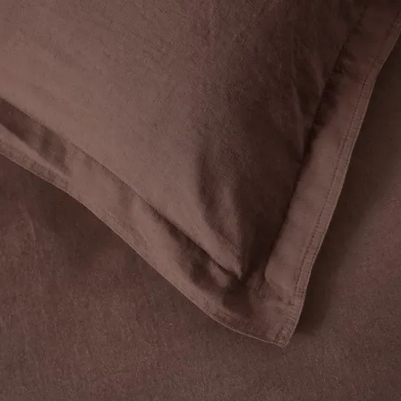 Oxford Pillowcase - Brown, Cotton Linen