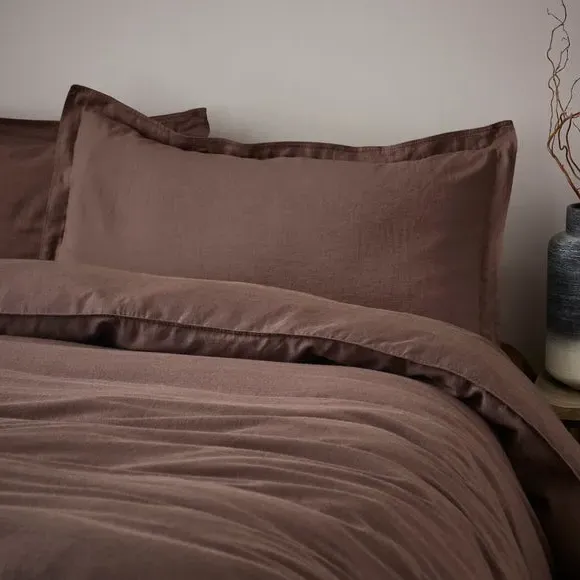 Oxford Pillowcase - Brown, Cotton Linen