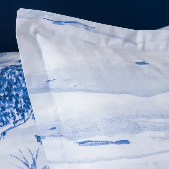 Oxford Pillowcase Chinoiserie Print - Blue, Cotton