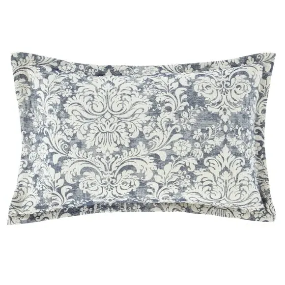 Oxford Pillowcase Damask Jacquard - Blue, Cotton