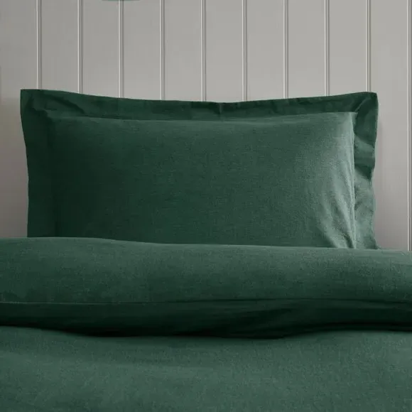 Oxford Pillowcase - Emerald, Brushed Cotton