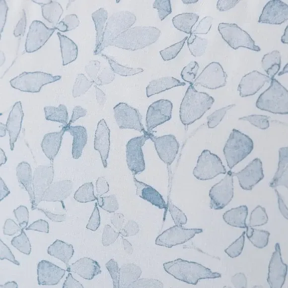 Oxford Pillowcase Floral Design - Blue, Cotton