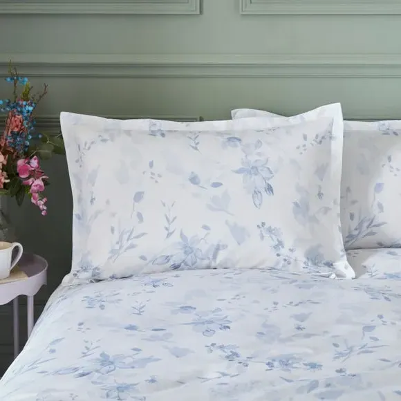 Oxford Pillowcase Floral Design - Blush, Polycotton image