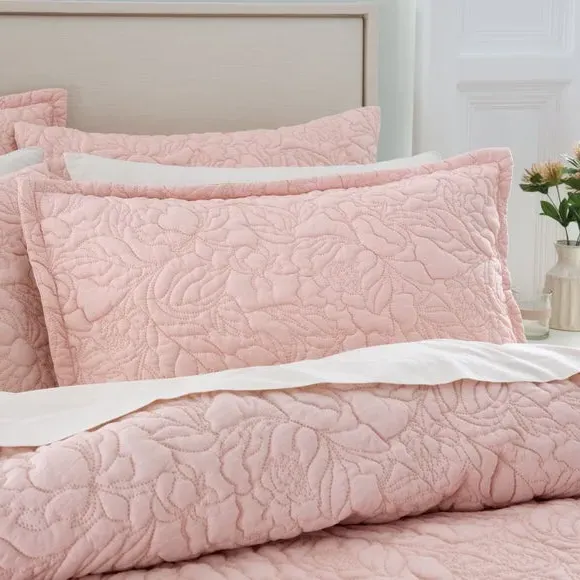 Oxford Pillowcase Floral Design - Pink, Microfibre image