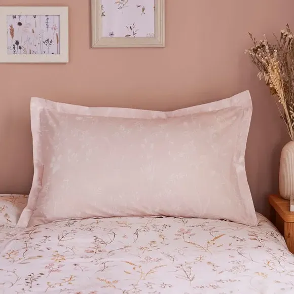 Oxford Pillowcase Floral Print - Blush, Cotton image