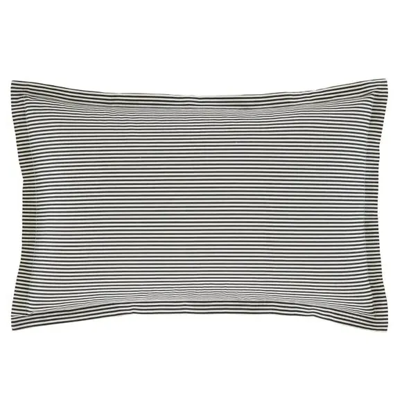 Oxford Pillowcase Geometric Design - Black, Cotton