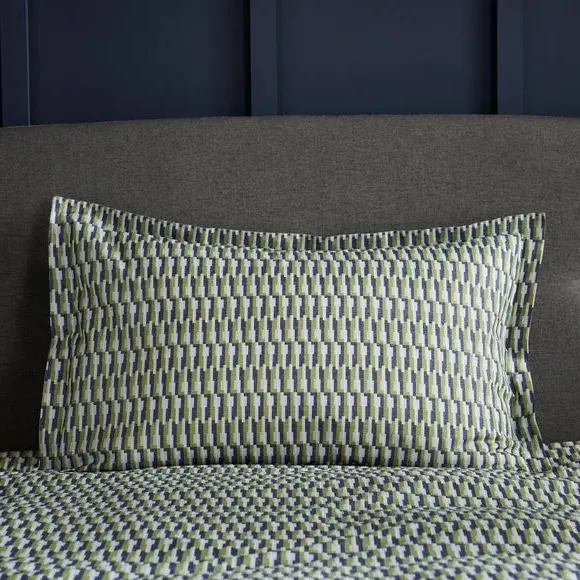 Oxford Pillowcase Geometric Design - Green image