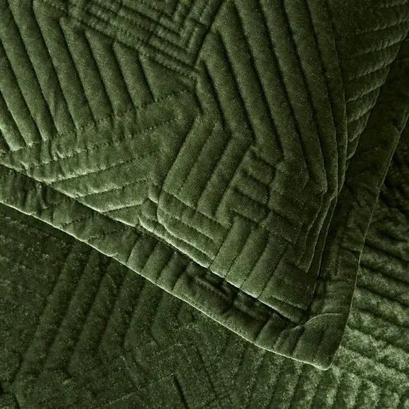 Oxford Pillowcase Geometric Design - Olive