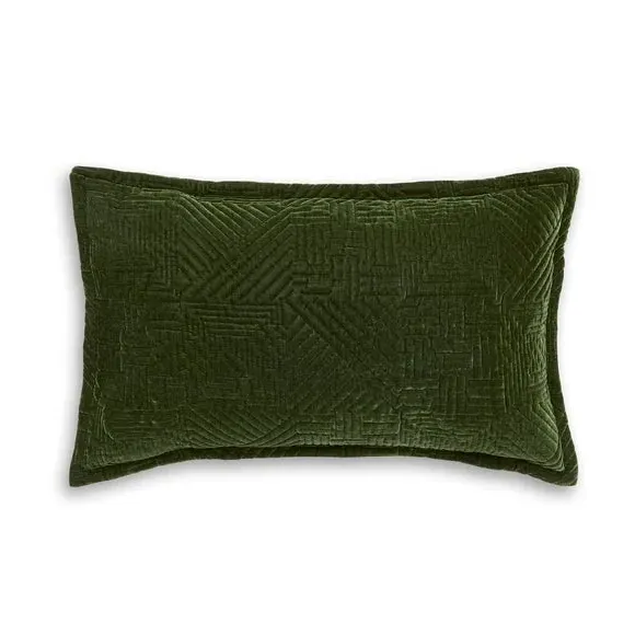 Oxford Pillowcase Geometric Design - Olive