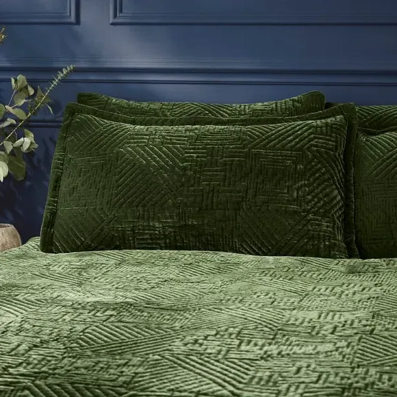 Oxford Pillowcase Geometric Design - Olive image
