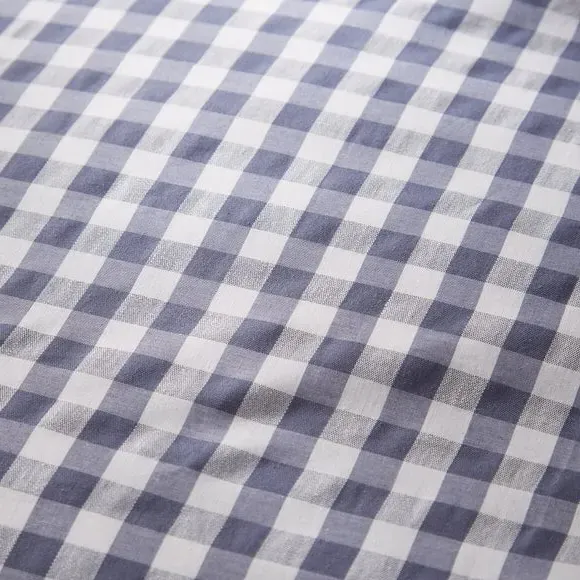 Oxford Pillowcase Gingham Print - Blue, Cotton