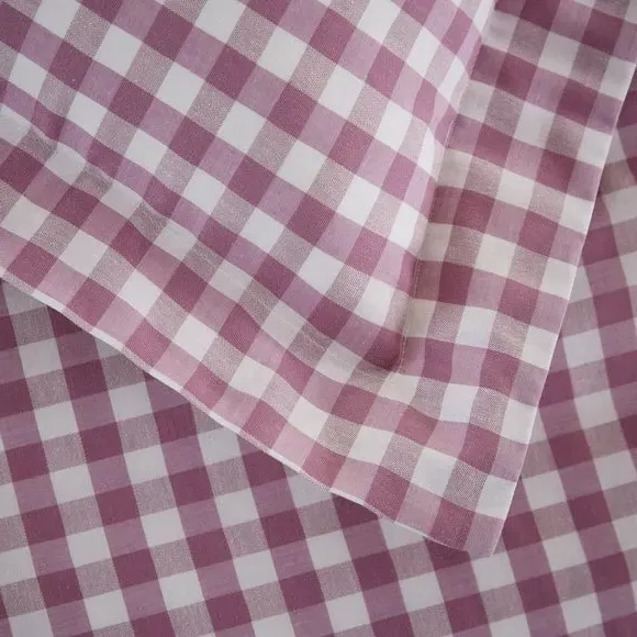 Oxford Pillowcase Gingham Print - Orchid, Cotton