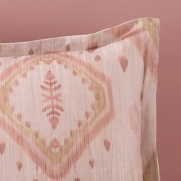 Oxford Pillowcase Ikat Print - Blush, Cotton