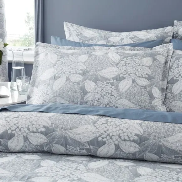 Oxford Pillowcase Jacquard Design - Blue, Polycotton image