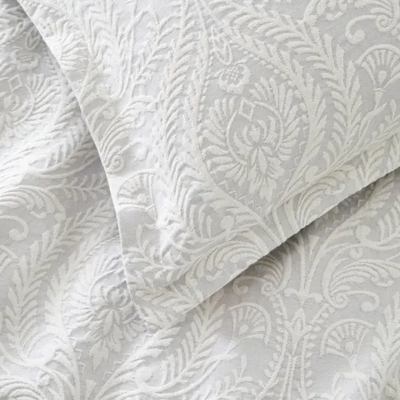Oxford Pillowcase Jacquard Weave - Grey, Cotton