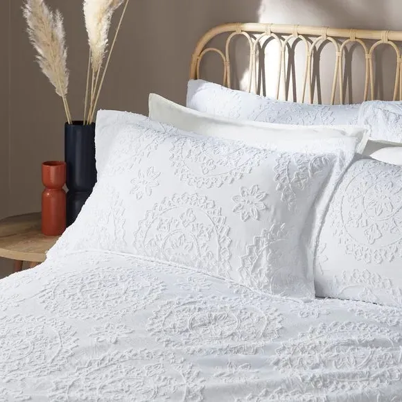 Oxford Pillowcase Mandala Design - White, Polyester image