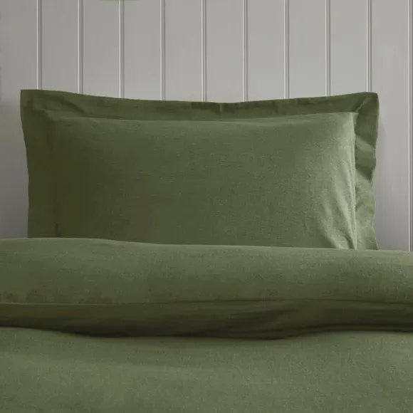 Oxford Pillowcase - Olive, Brushed Cotton