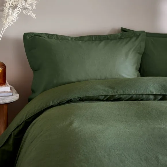 Oxford Pillowcase - Pine Green, Cotton Linen