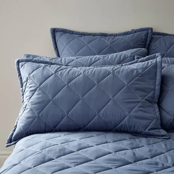 Oxford Pillowcase Quilted - Blue, Microfibre image