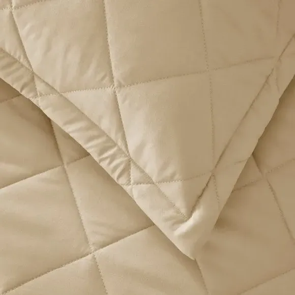 Oxford Pillowcase Quilted - Natural, Microfibre